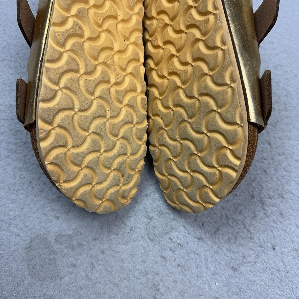 Birkenstock Arizona Shoes Womens Size 6 Gold Slide Sandals Cork Footbed Comfort - Picture 6 of 16